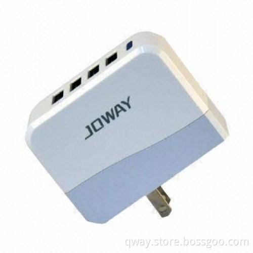 4 USB Mobile Phone Travel Charger for iPhone, iPod, Samsung and More, 110 to 220V AC Input Voltage
